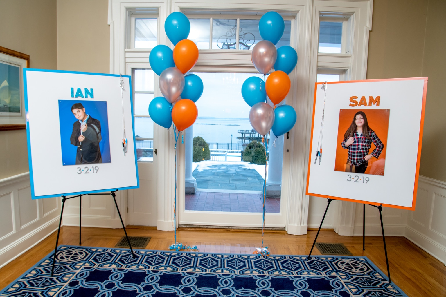 Fire and Ice B'nai Mitzvah Sign in Boards with Blowup Photo