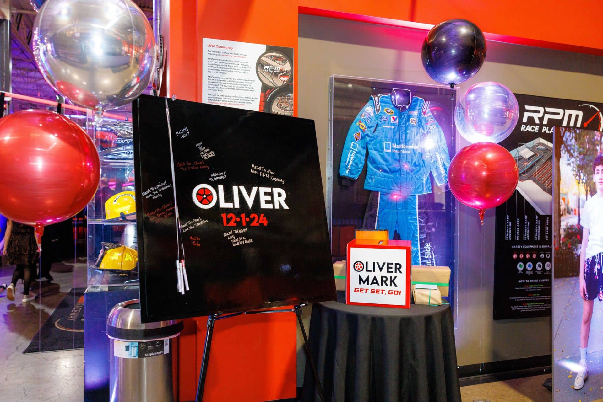 Custom Printed Sign In Board for a Race Car Theme Bat Mitzvah