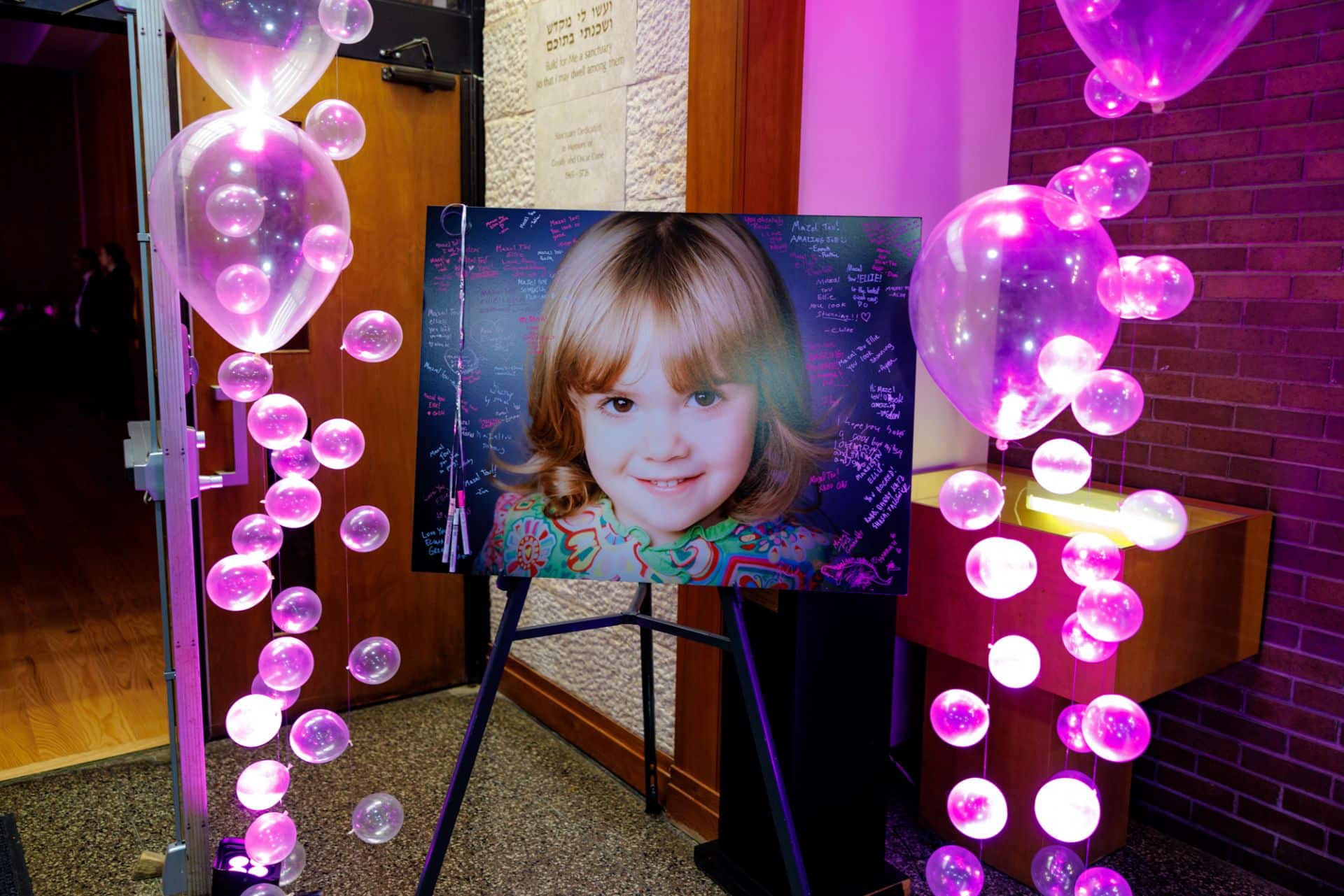 Blowup Photo Sign in Board with LED Bubble Balloon Accents