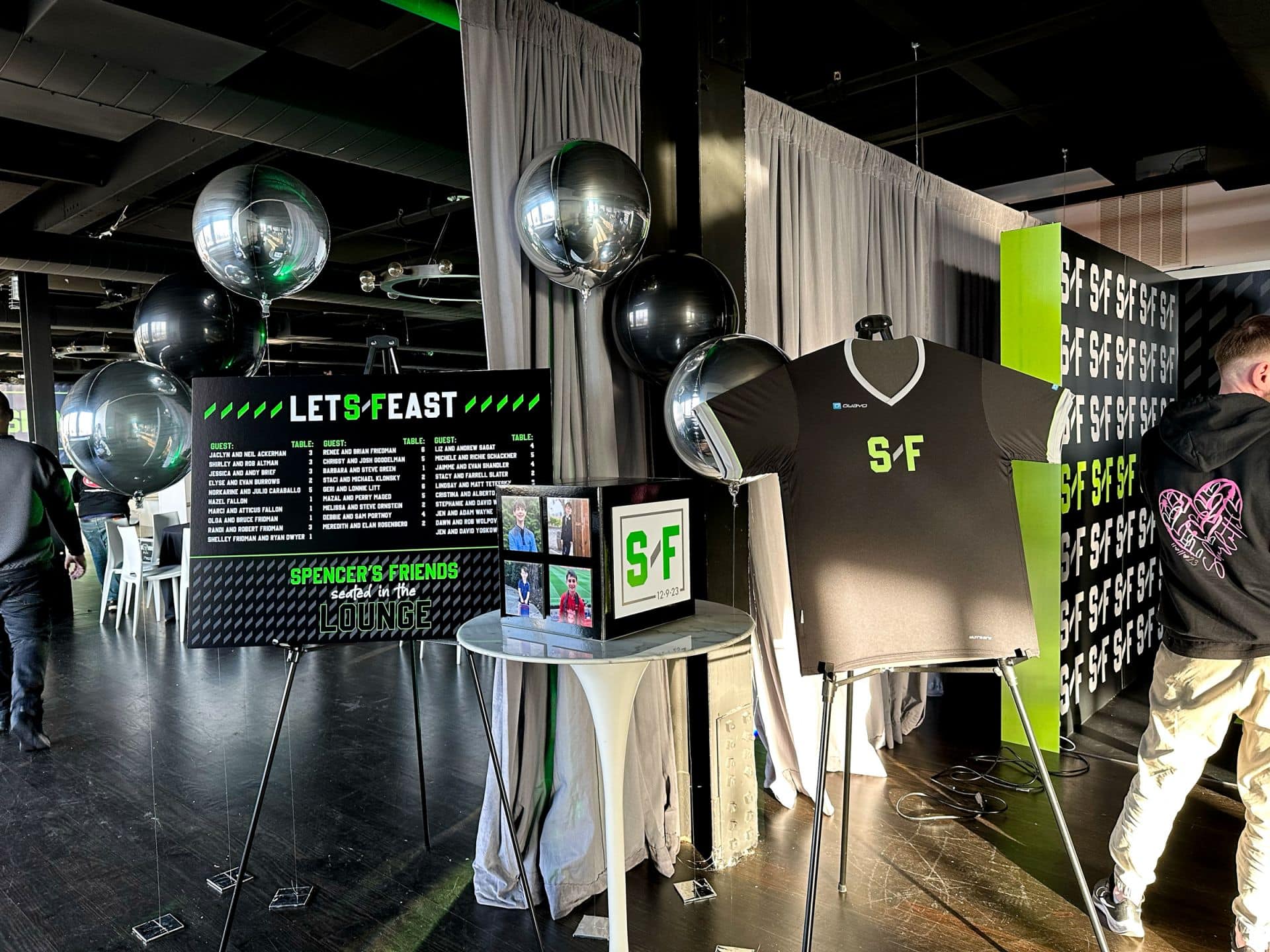 Stuffed Soccer Jersey Sign in Board for Bar Mitzvah at Hudson Loft