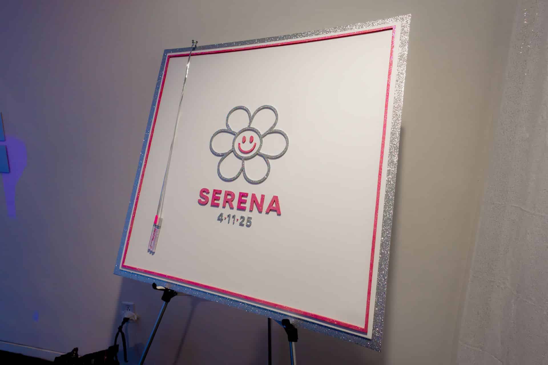 Custom Flower Logo Sign In Board