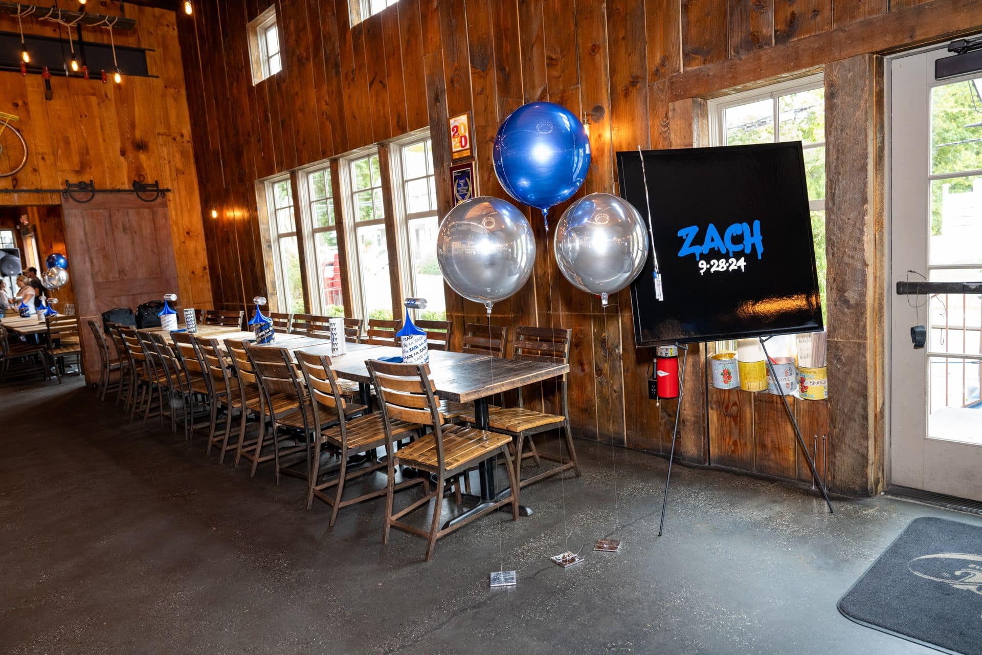 Custom Printed Sign In Board with Metallic Orbs for a Graffiti Themed Bar Mitzvah