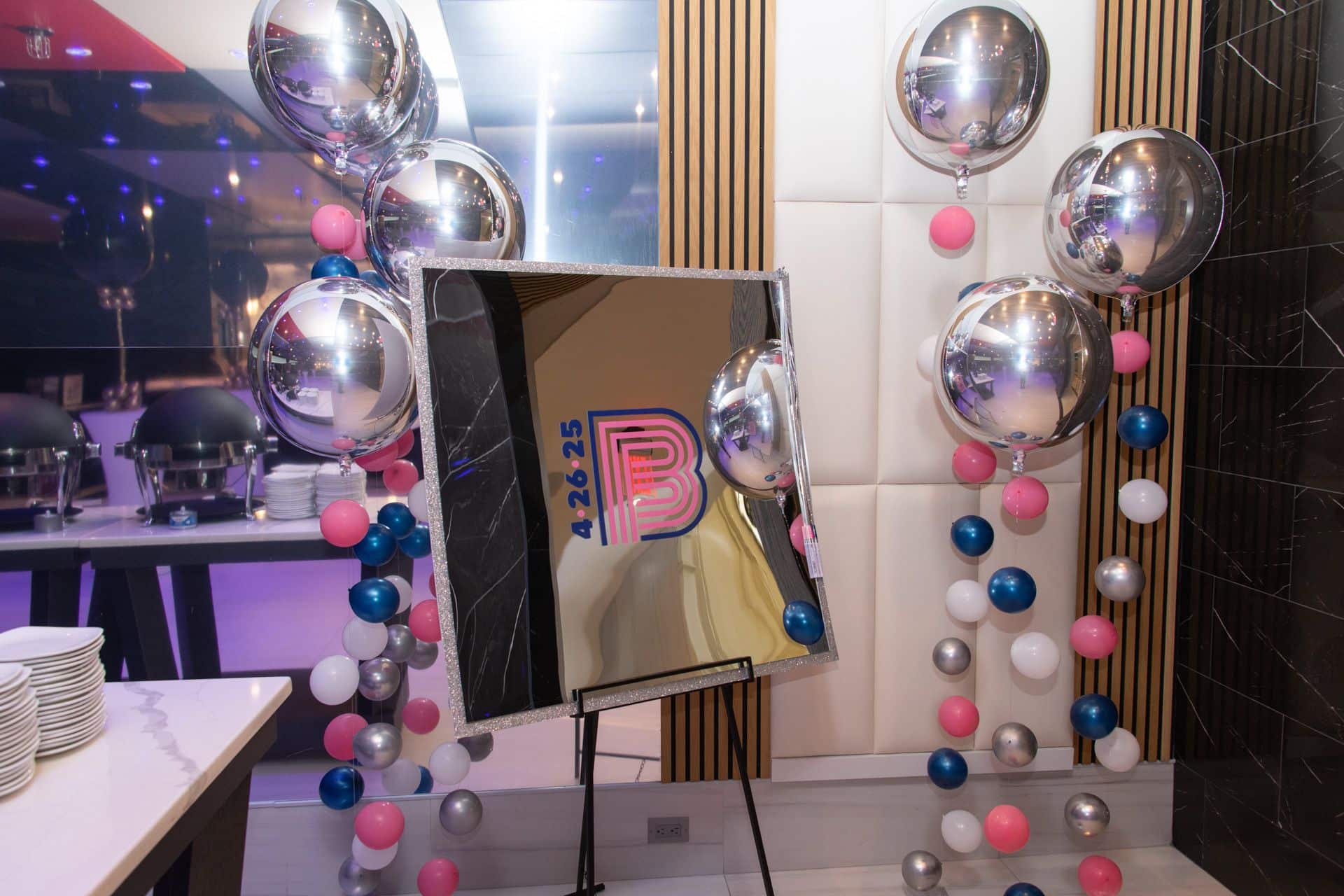 Silver Vinyl Mirror Sign In Board