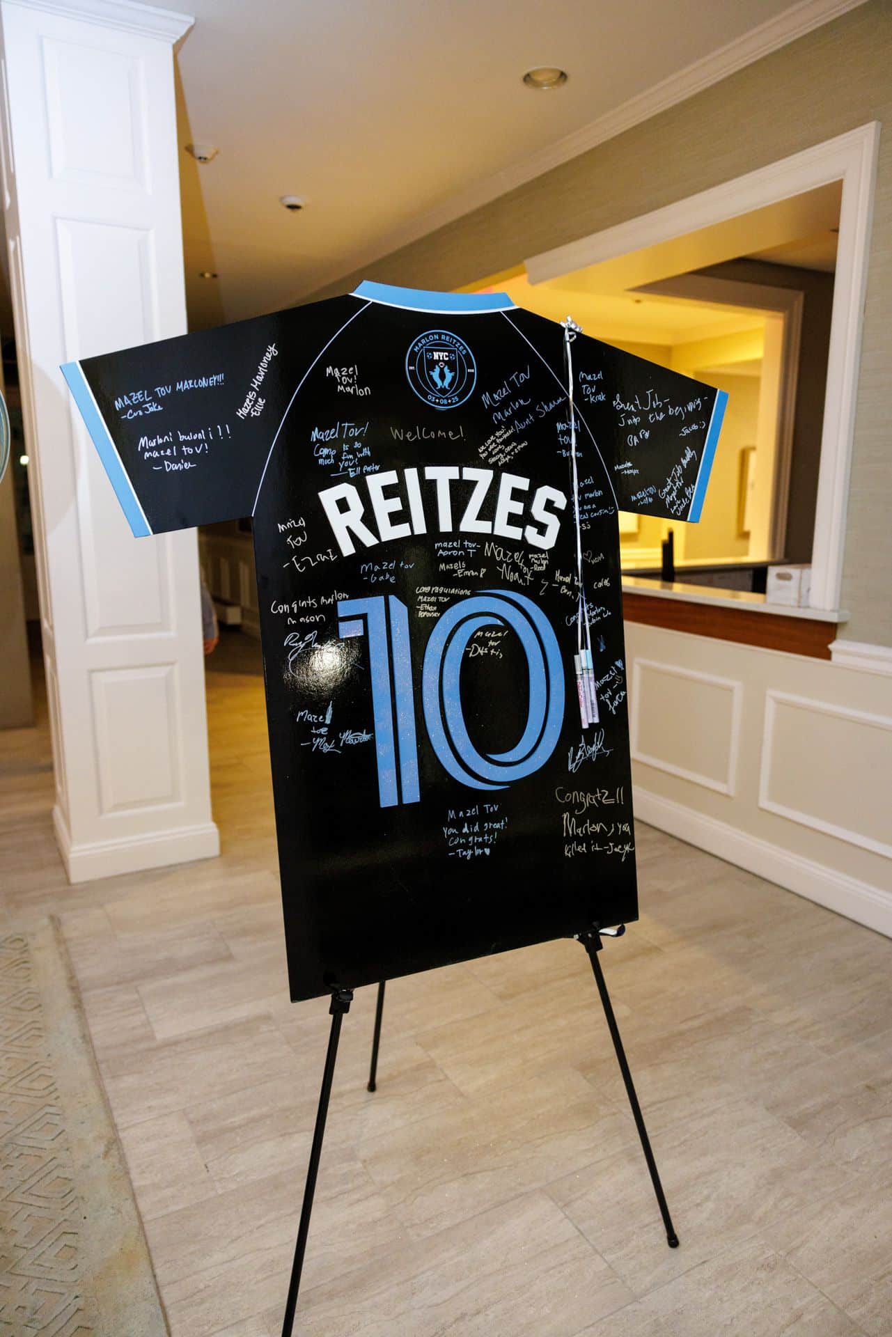 Custom Soccer Jersey Sign In Board for Bar Mitzvah