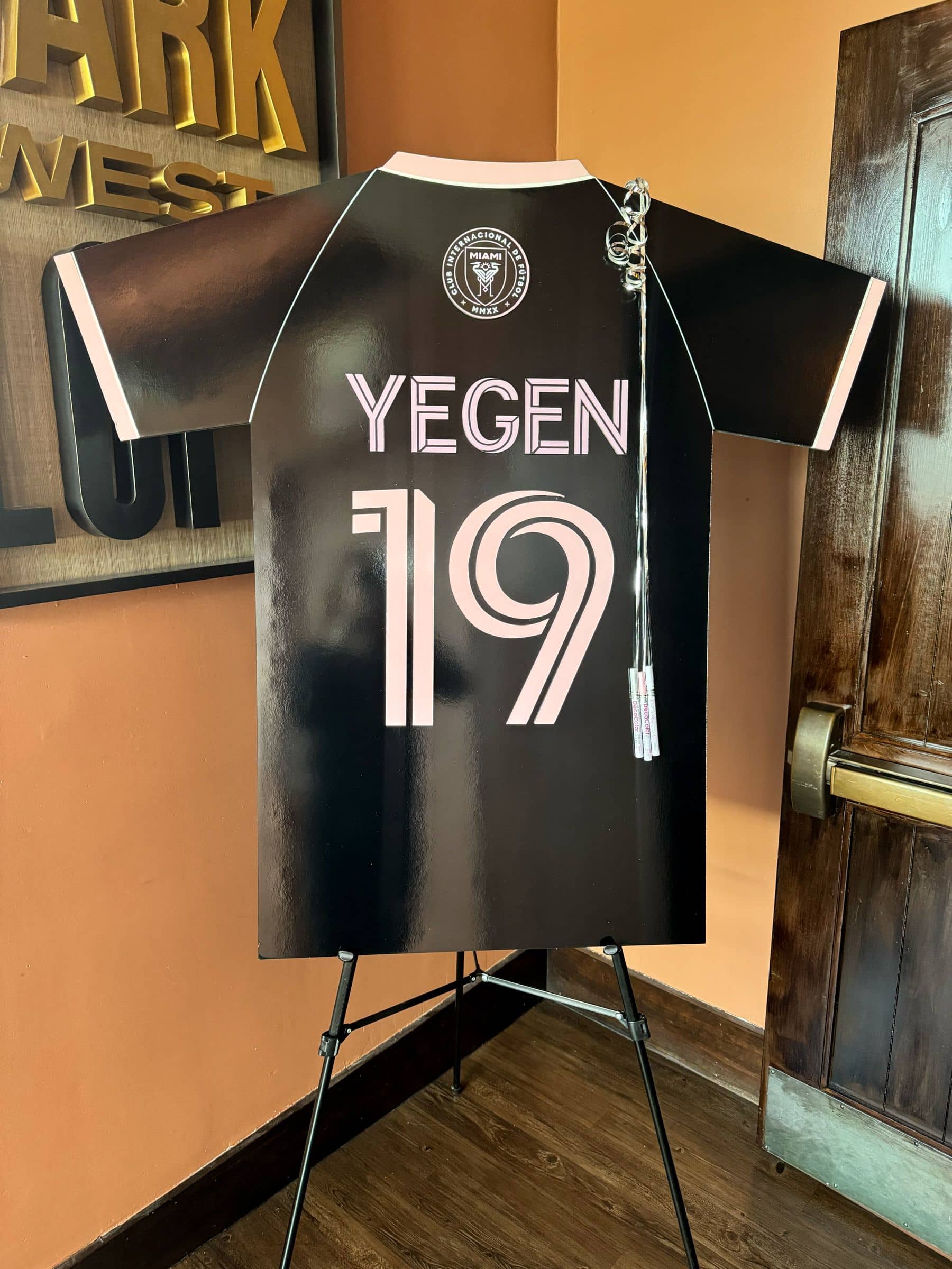 Soccer Jersey Sign In Board for a Sports Theme Bar Mitzvah
