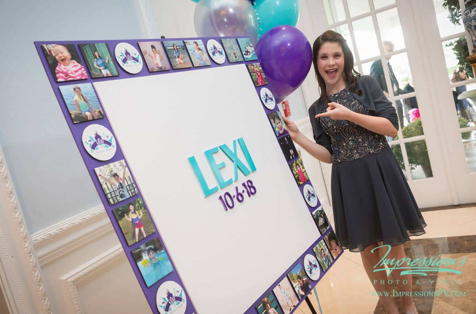Travel Themed Bat Mitzvah Sign in Board with Photo and Logo Border