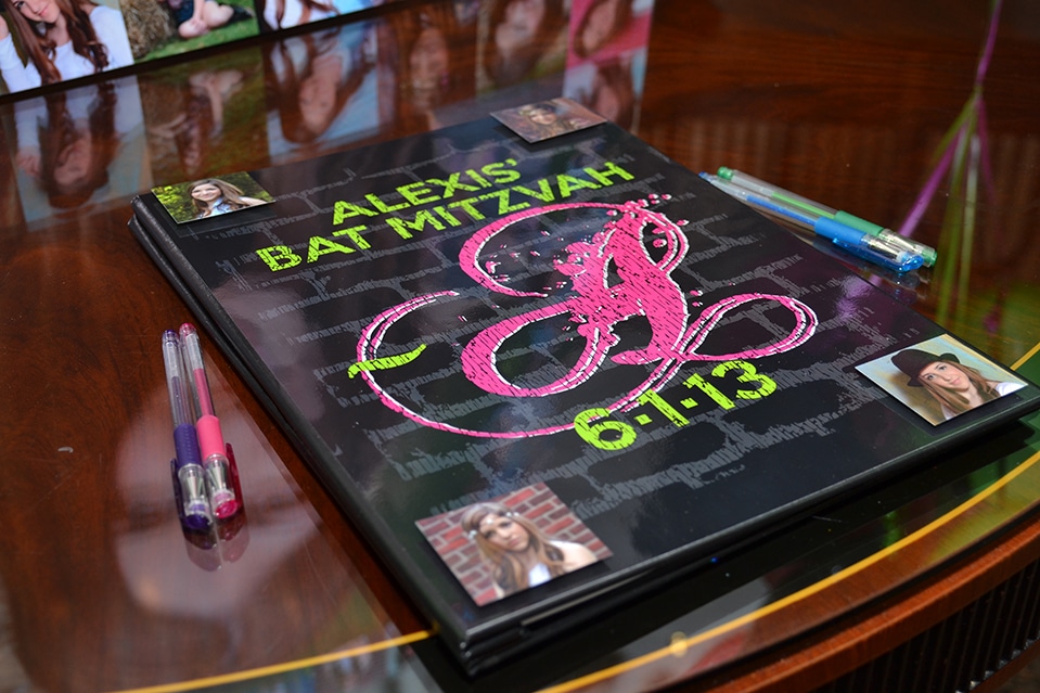 Custom Designed Sign in Book Cover with Logo and Pop Up Photos