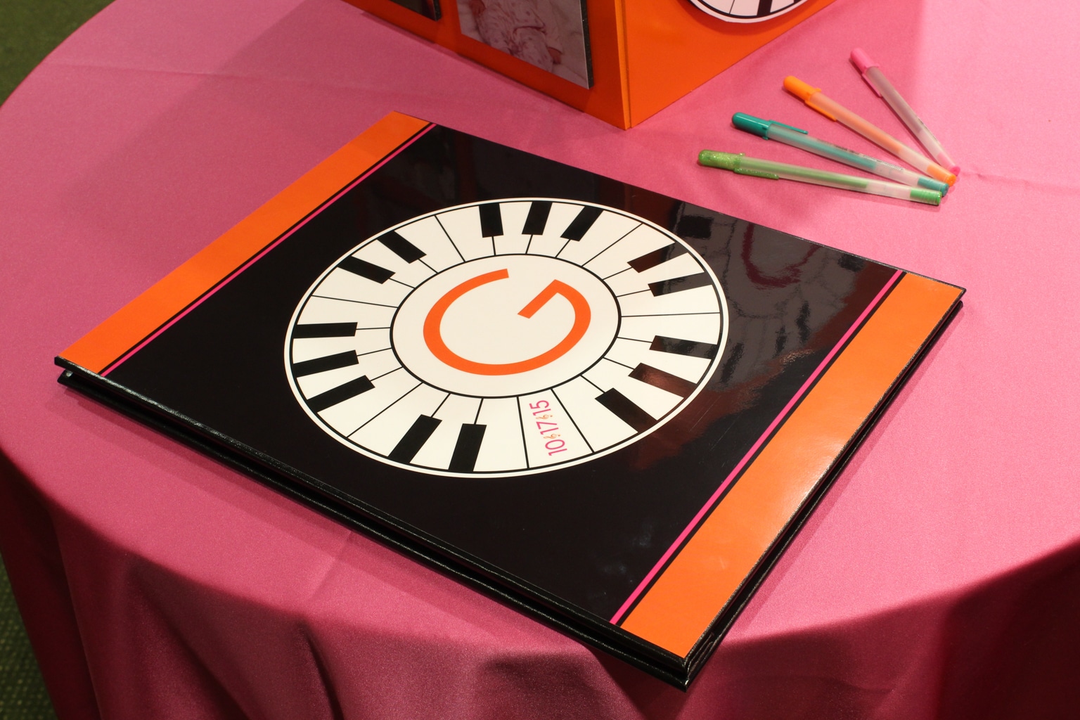 Music Themed Bat Mitzvah Sign in Book with Custom Logo