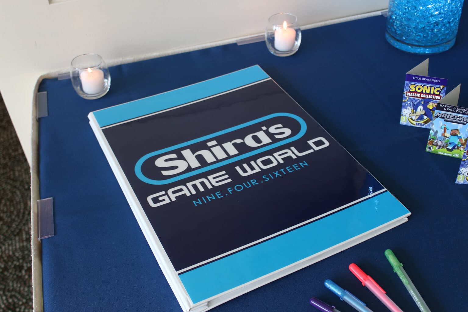 Video Game Sign in Book with Custom Logo