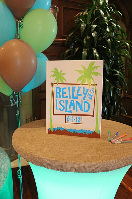 Tropical Theme Custom Designed Sign in Book