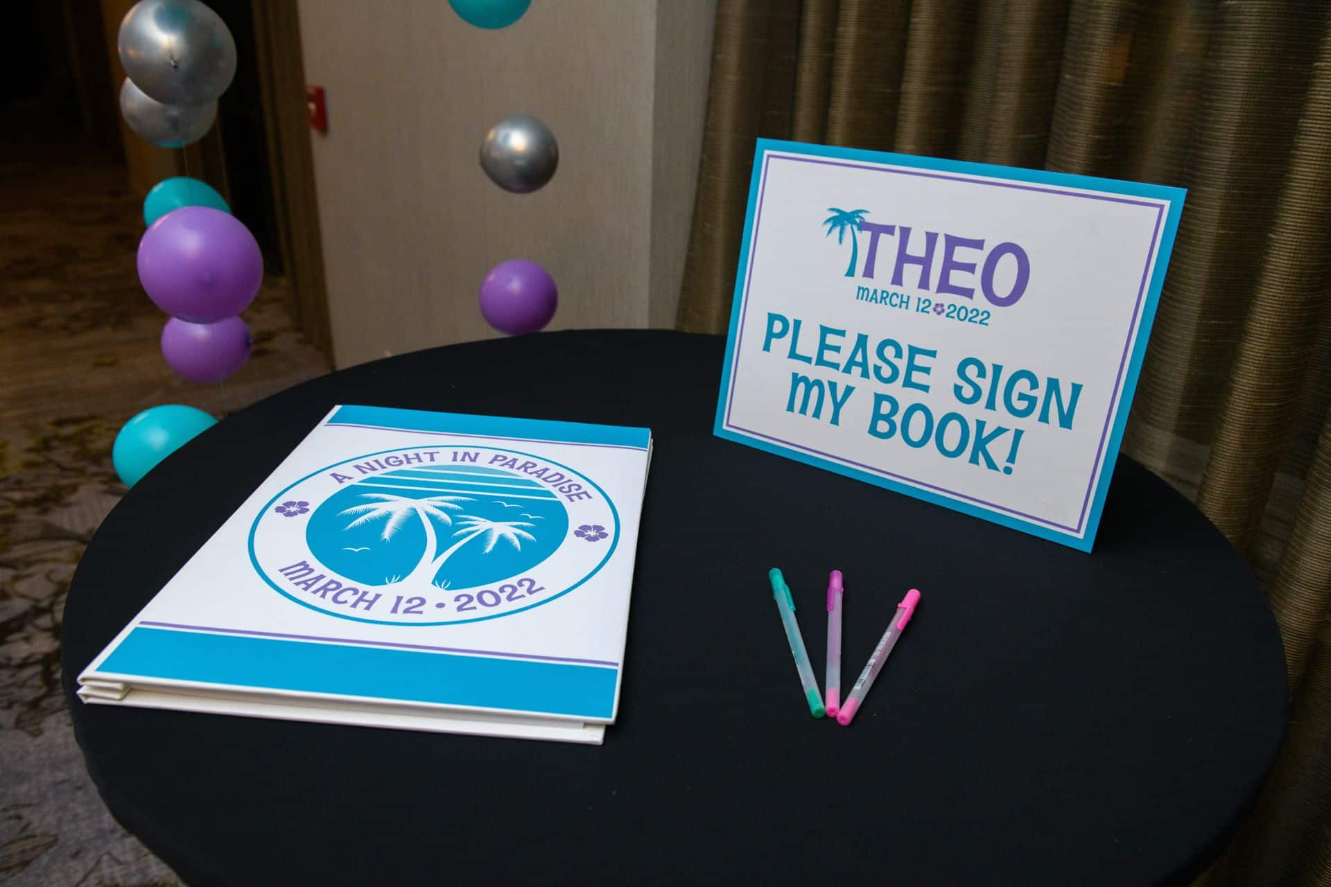 Custom Logo Sign in Book for Beach Themed Bat Mitzvah