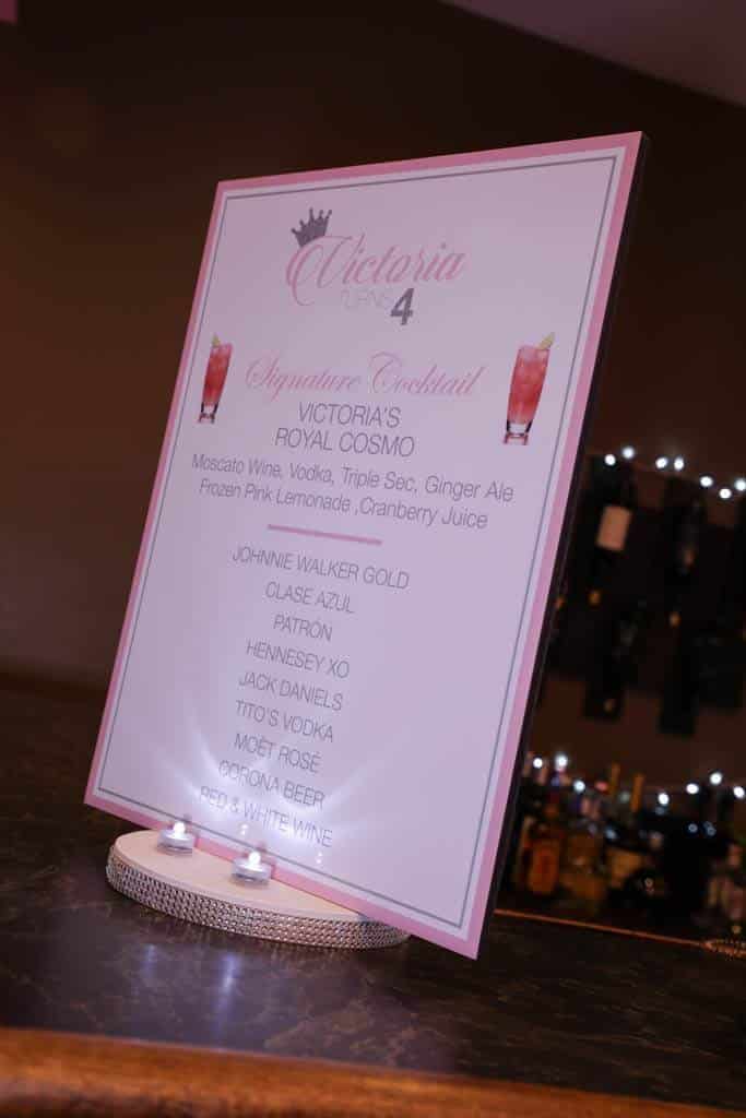 Custom Drink Sign with Logo for 4th Birthday