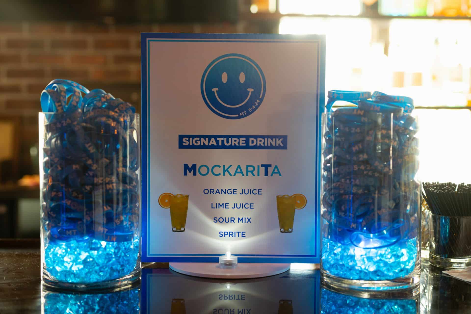 Custom Blue Signature Drink Sign