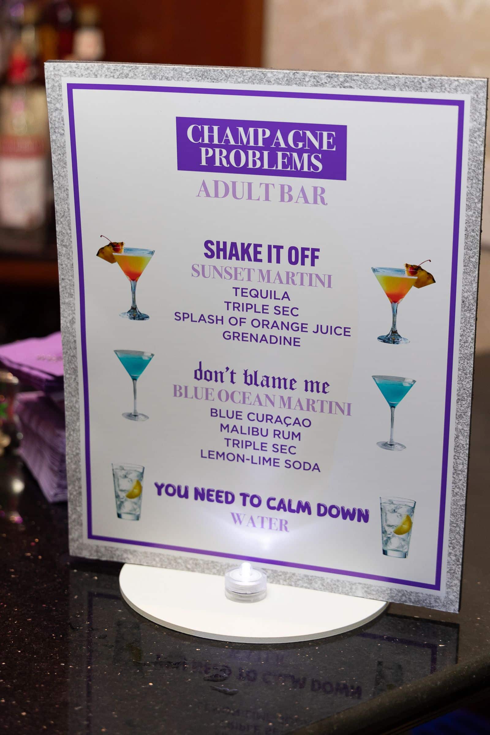 Custom Taylor Swift Themed Drinks Sign