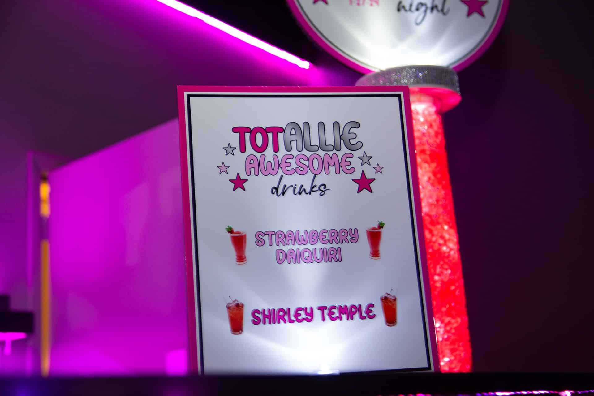 Signature Drink Sign with Custom Logo for a Bat Mitzvah
