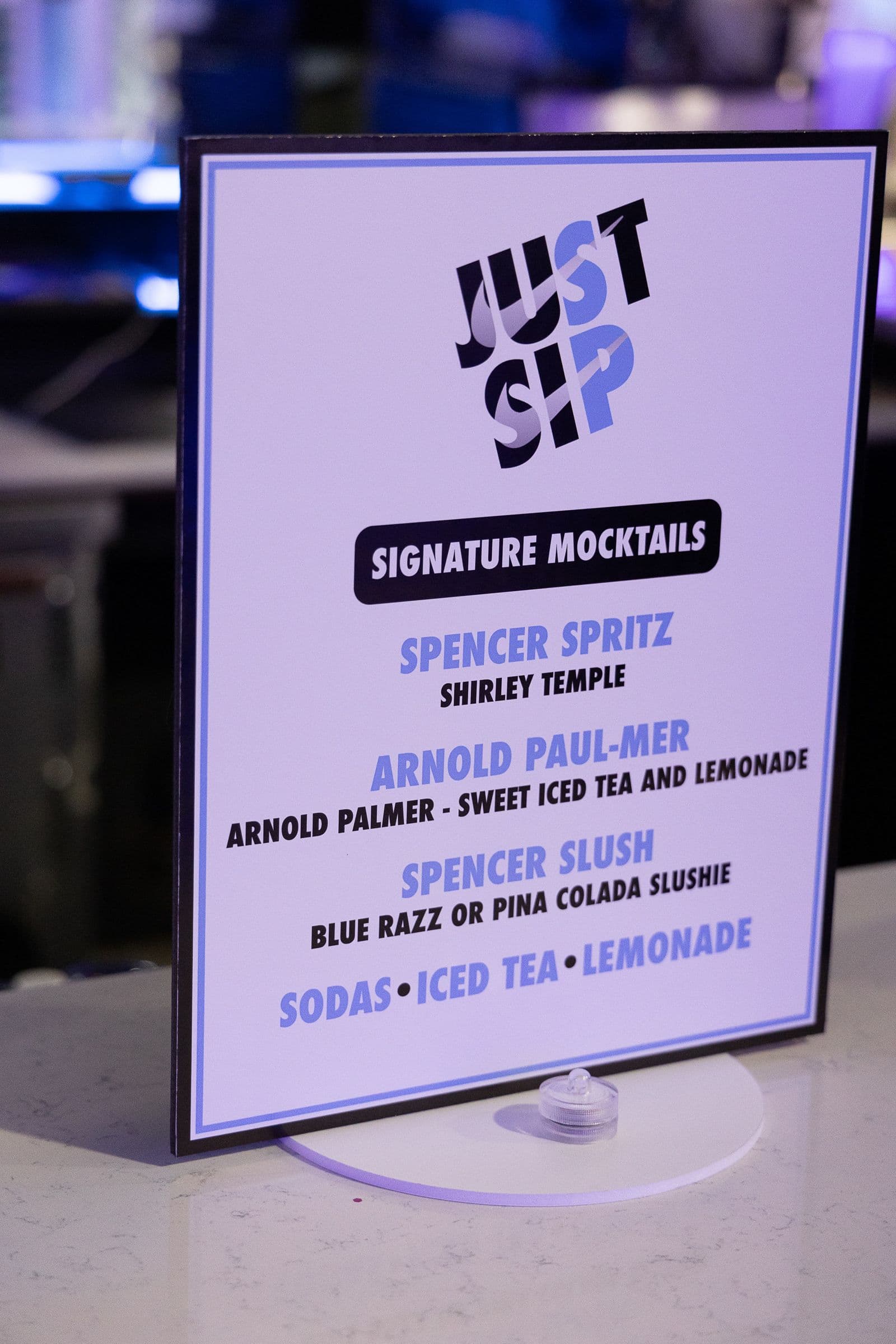 Custom Nike Inspired Signature Mocktail Sign for a Bar Mitzvah