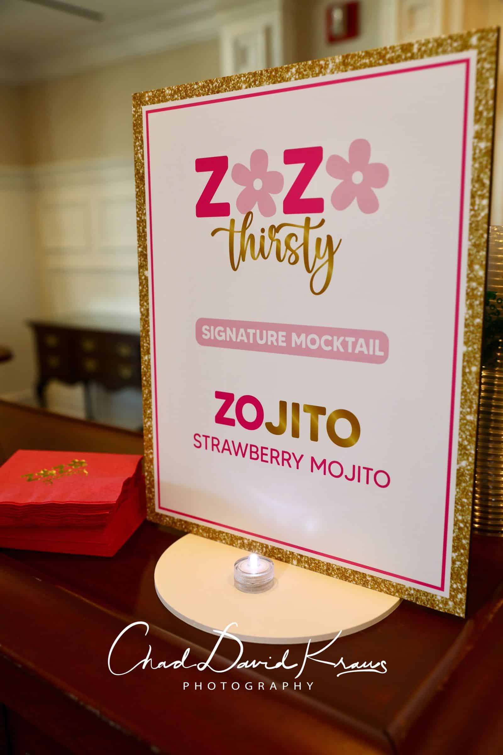 Bat Mitzvah Signature Mocktail Sign