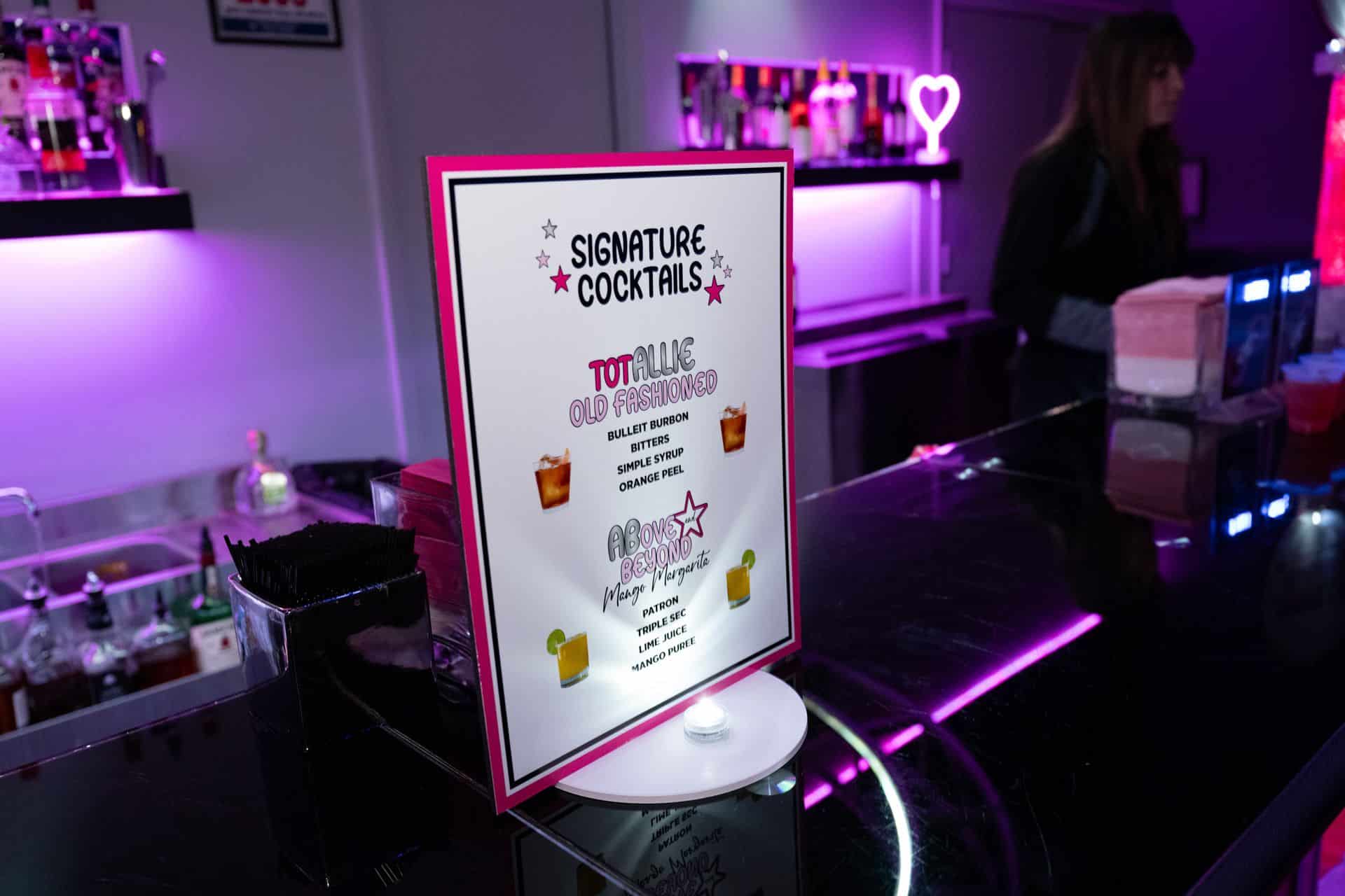 Signature Cocktail Sign for a Bat Mitzvah
