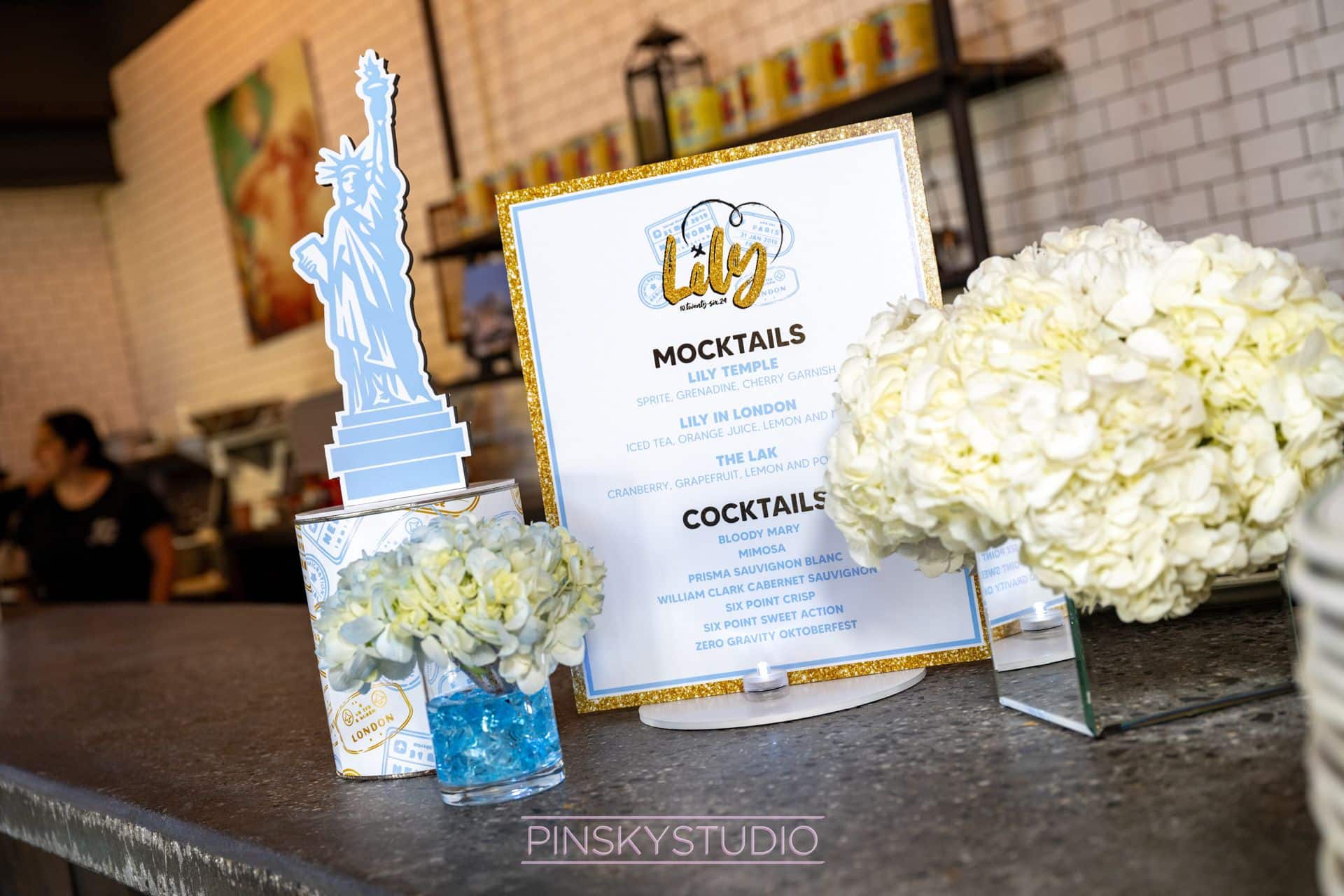 Mocktail & Cocktails Sign for a Travel Theme Bat Mitzvah