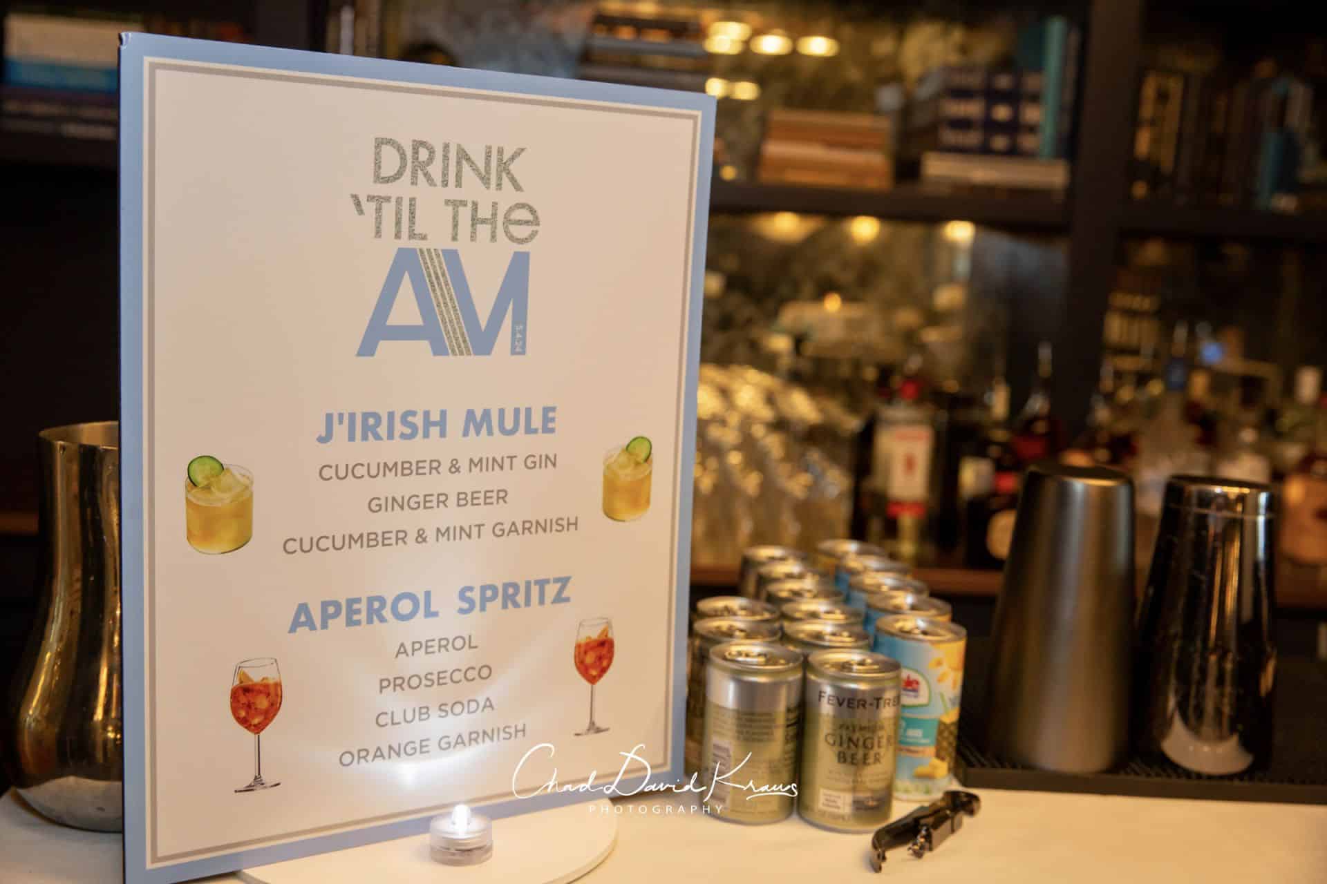Custom Signature Drink Sign for a Bat Mitzvah