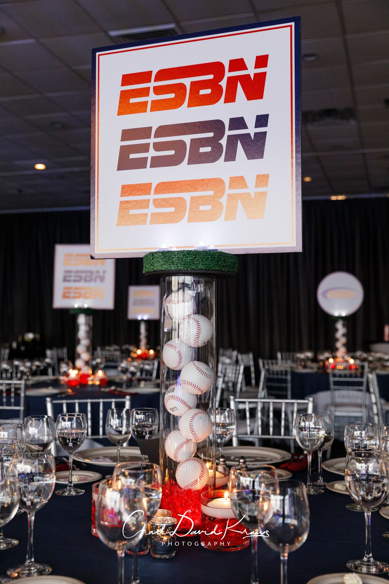 Custom Baseball Centerpiece with Custom Logo Topper