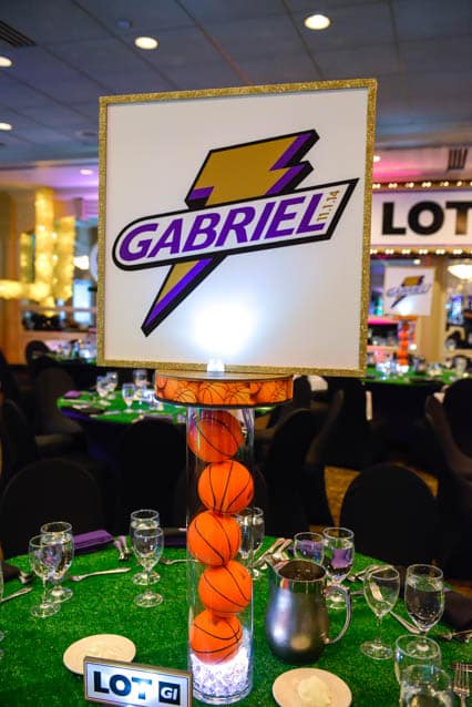 Tailgating Themed Bar Mitzvah with Custom Logo and Basketballs