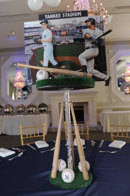 Baseball Themed Stadium Diorama Centerpiece with Cutout Players