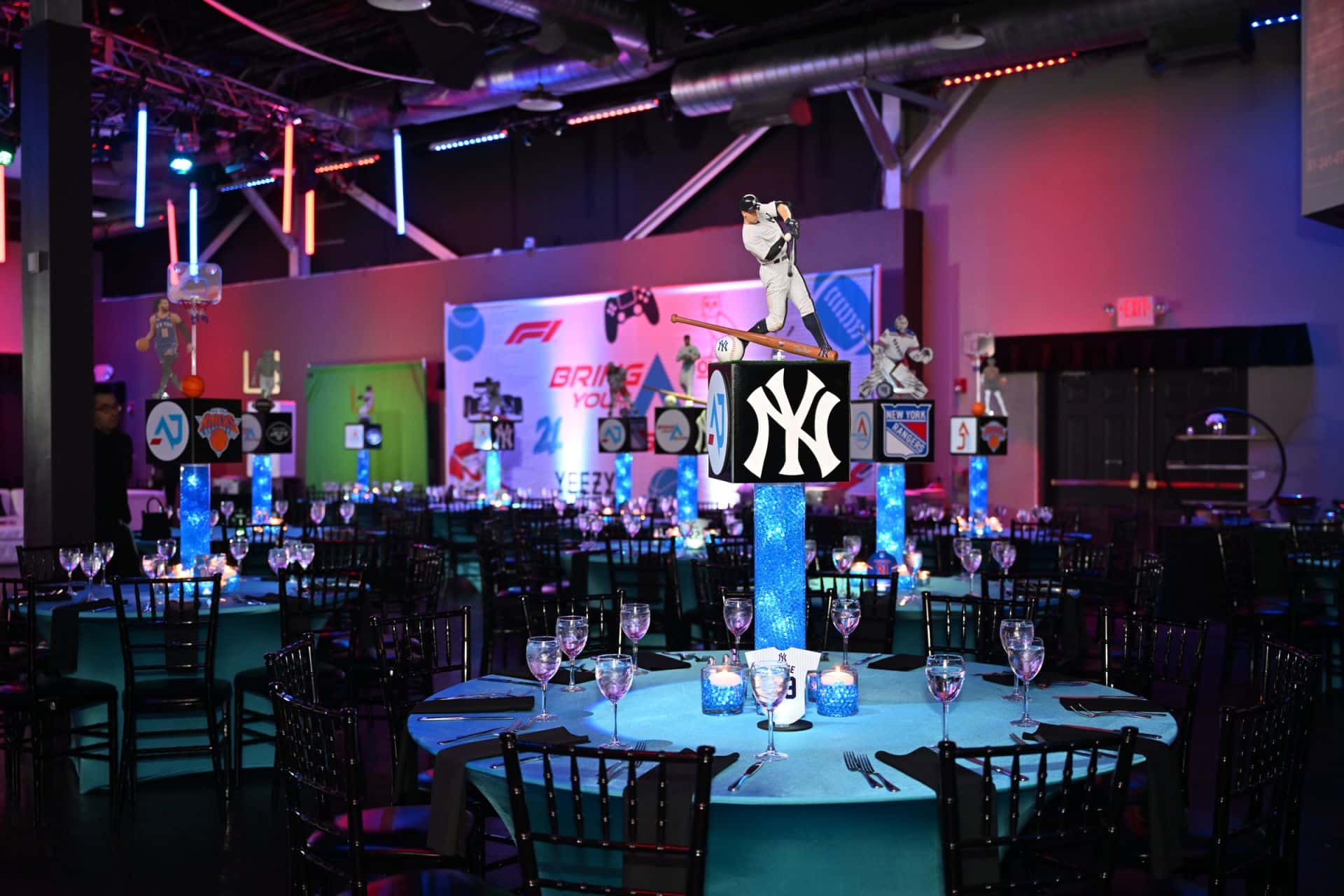 Sport Themed Baseball LED Centerpieces with Custom Cutouts