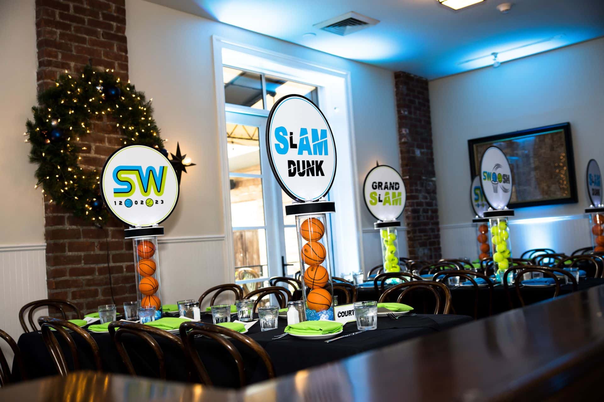 Tennis and Basketball Sport Themed Centerpieces