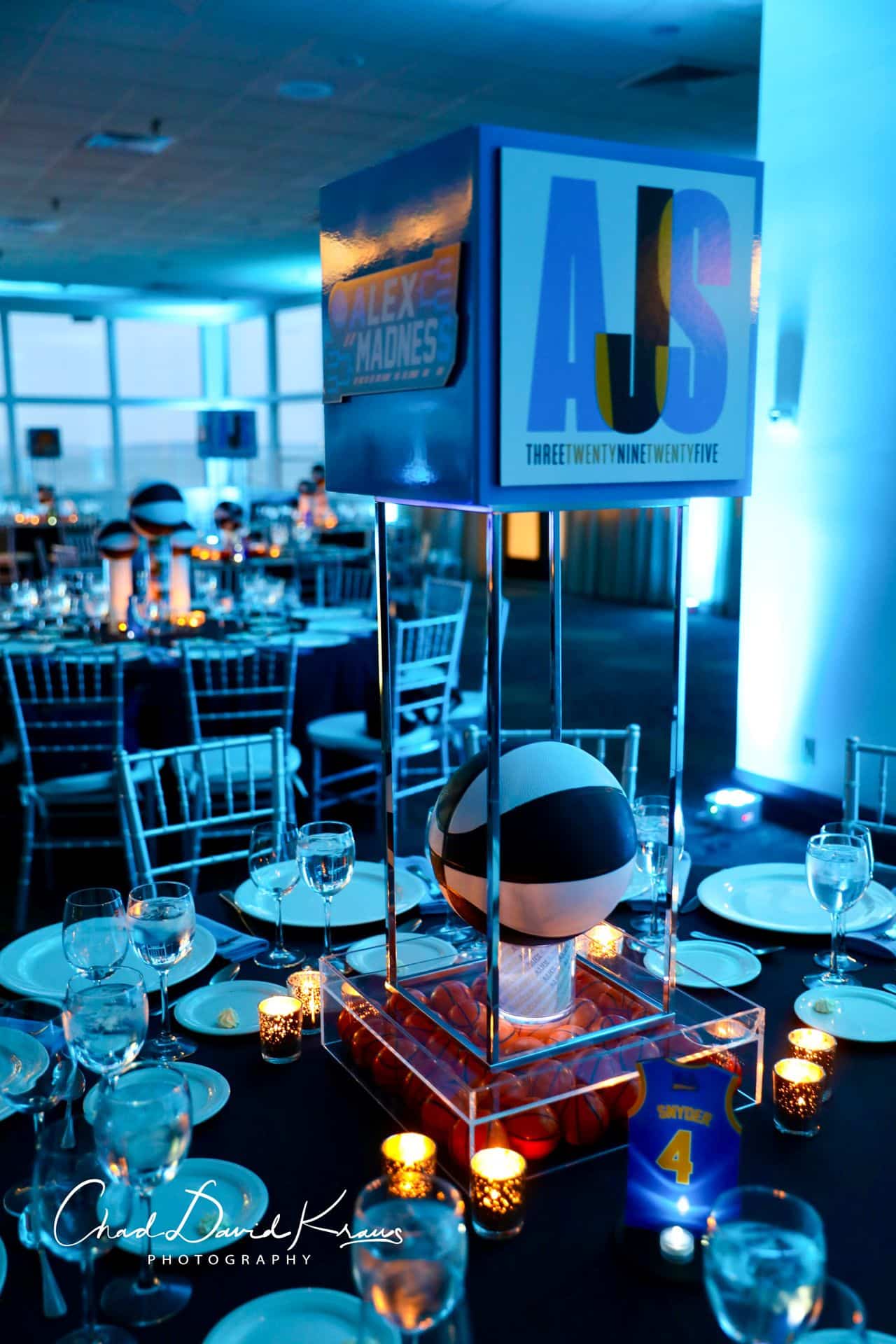 Custom Cube Basketball Themed Centerpiece