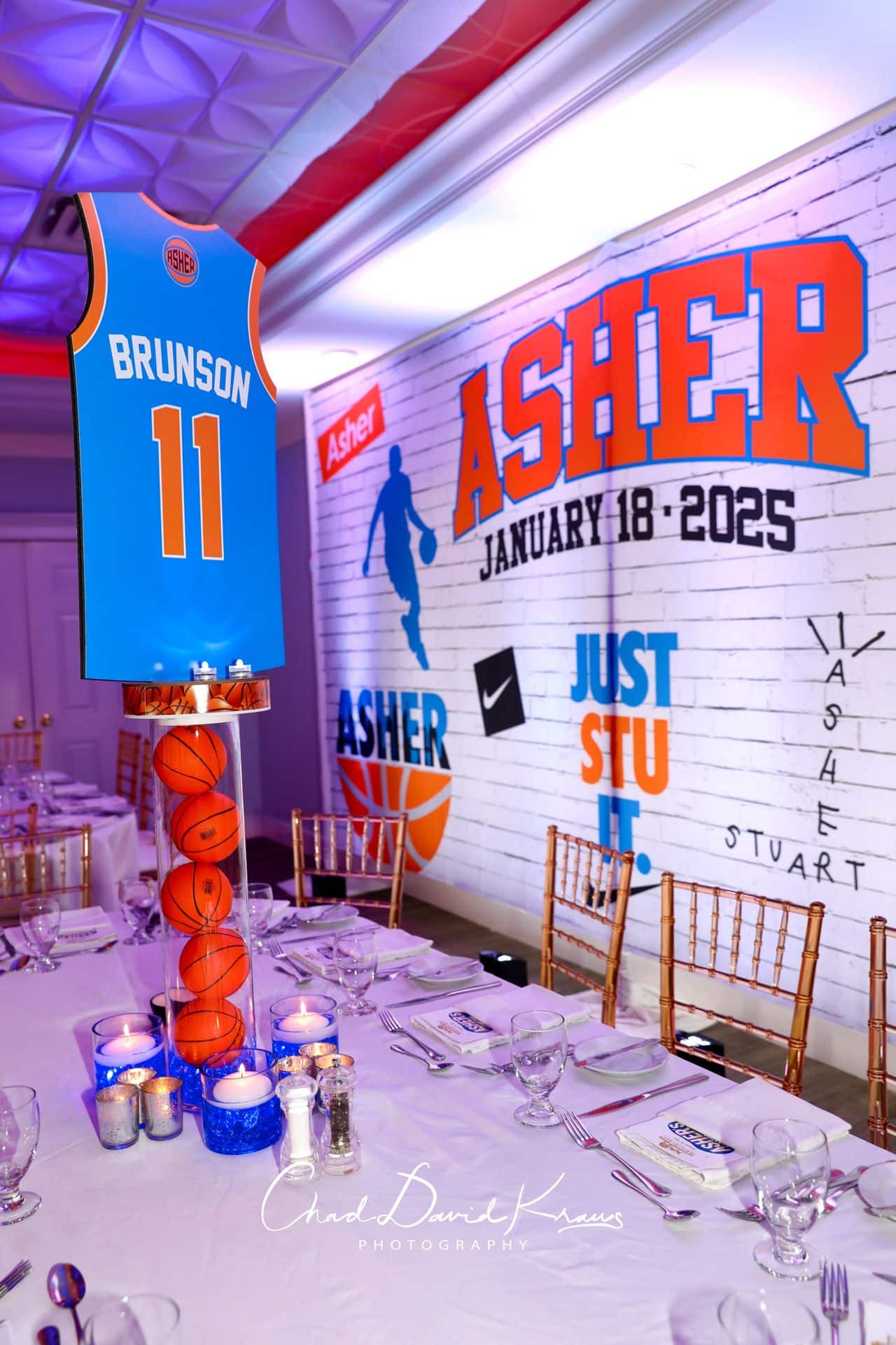 Custom Basketball Jersey Centerpiece