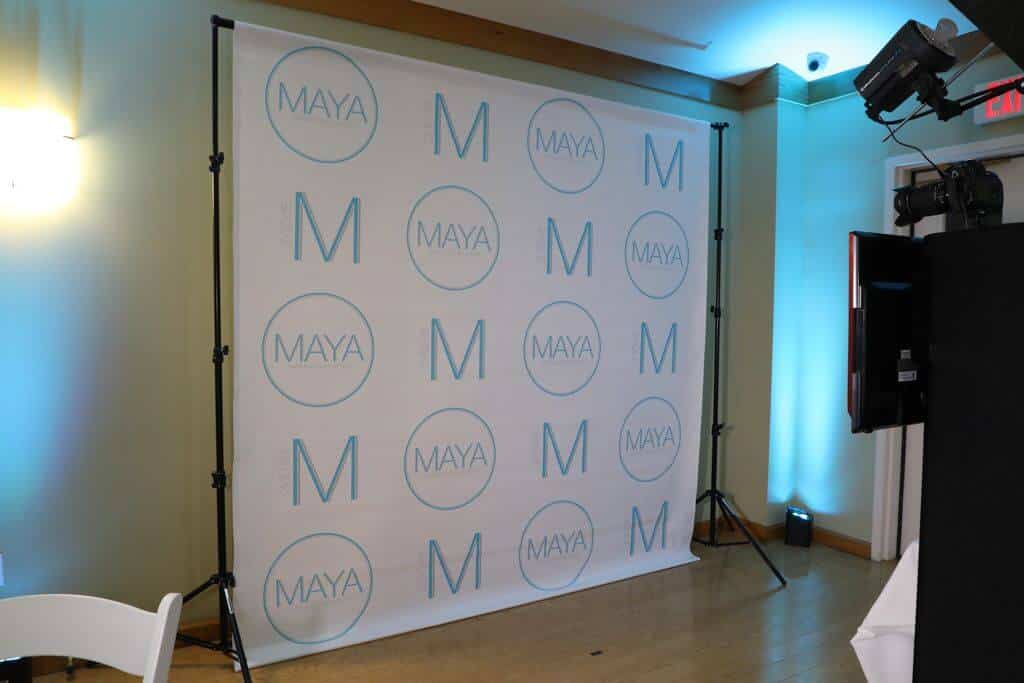 Bat Mitzvah Step and Repeat with Custom Alternating Logos