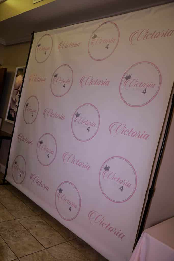 4th Birthday Step and Repeat Entrance Display with Custom Logos