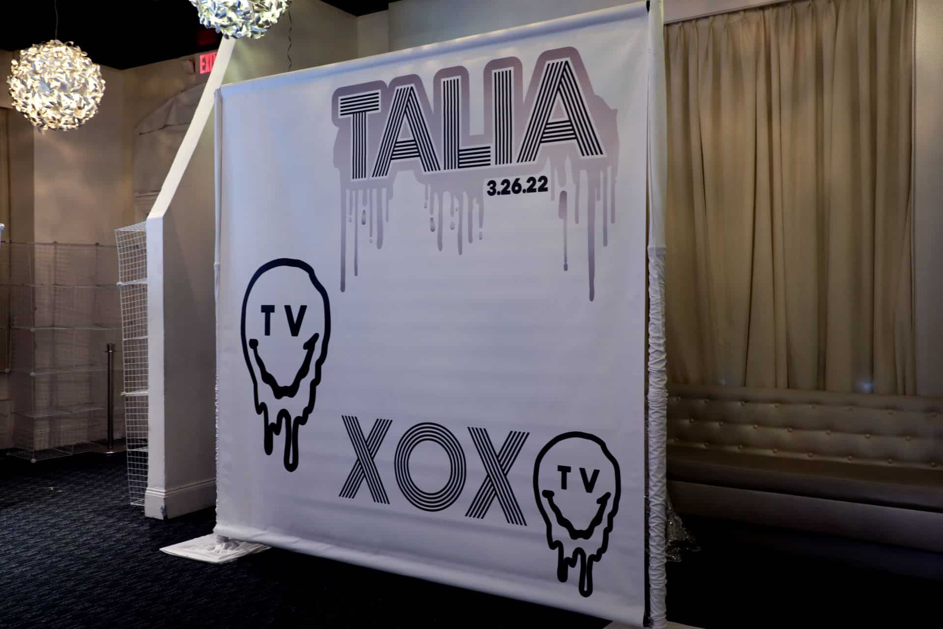 Bat Mitzvah Step and Repeat with Graffiti Logos