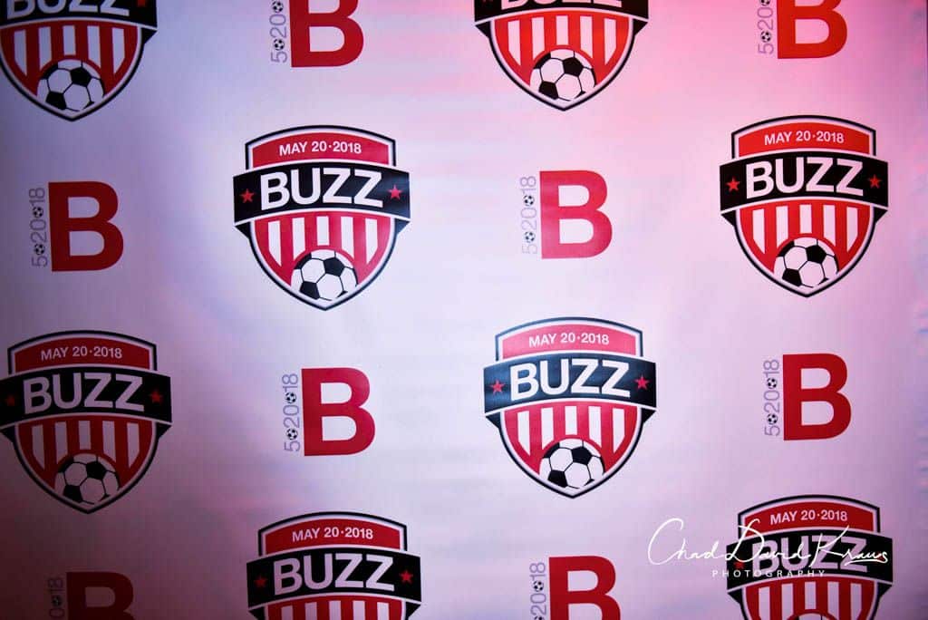 Soccer Themed Step and Repeat Background with Custom Logos