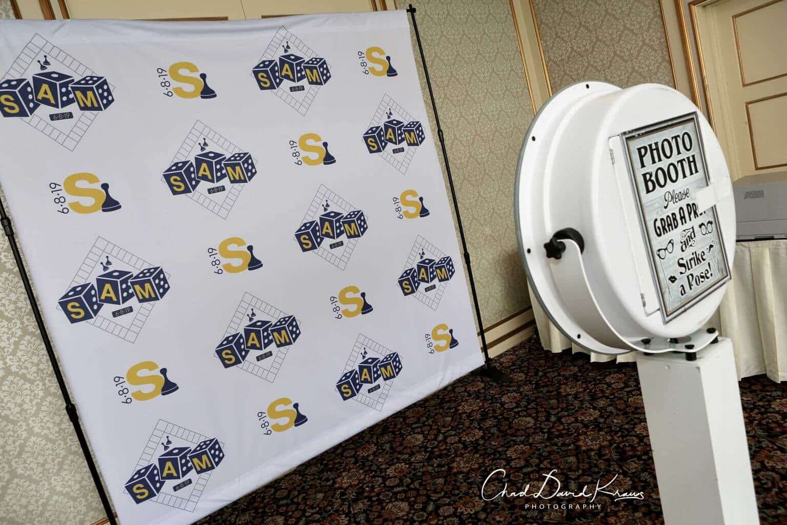 Custom Step and Repeat Backdrop for Game Themed Bar Mitzvah