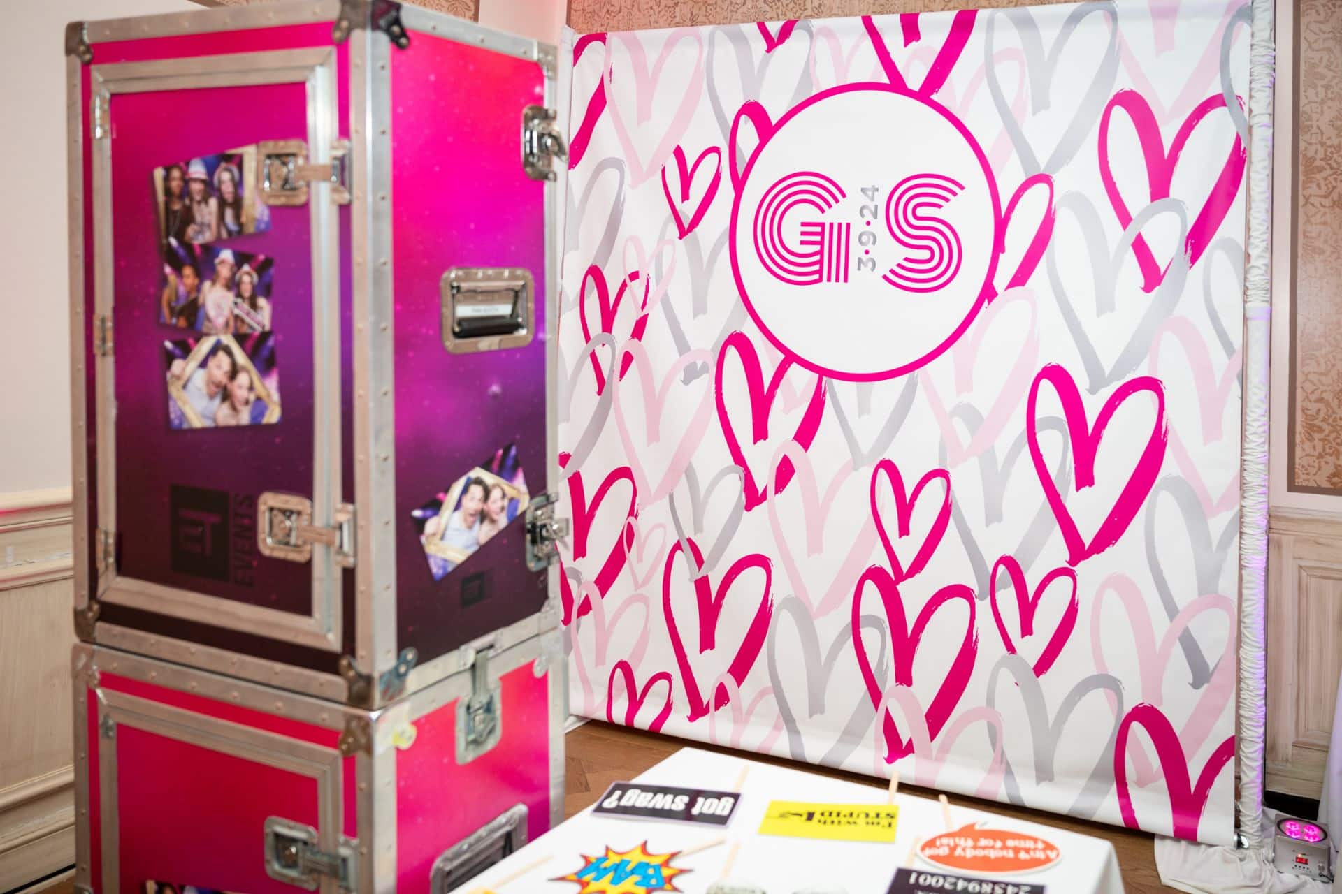 Custom Heart Step and Repeat with Logo for Bat Mitzvah