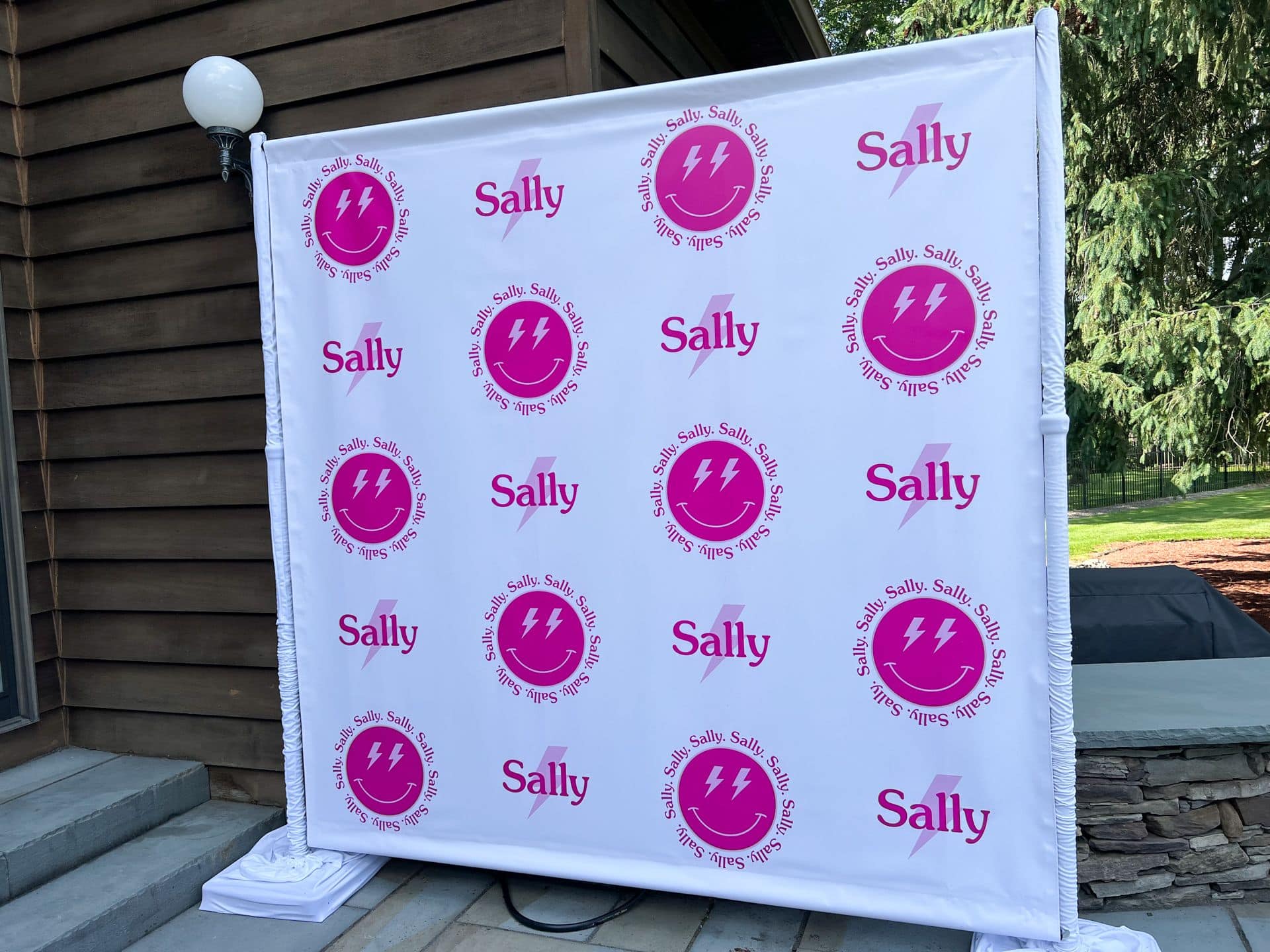 Outdoor Bat Mitzvah Step and Repeat with Custom Logos