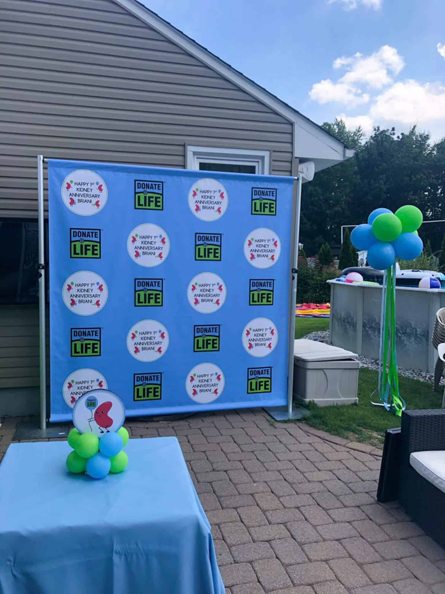 Kidney Anniversary Step and Repeat with Custom Logos