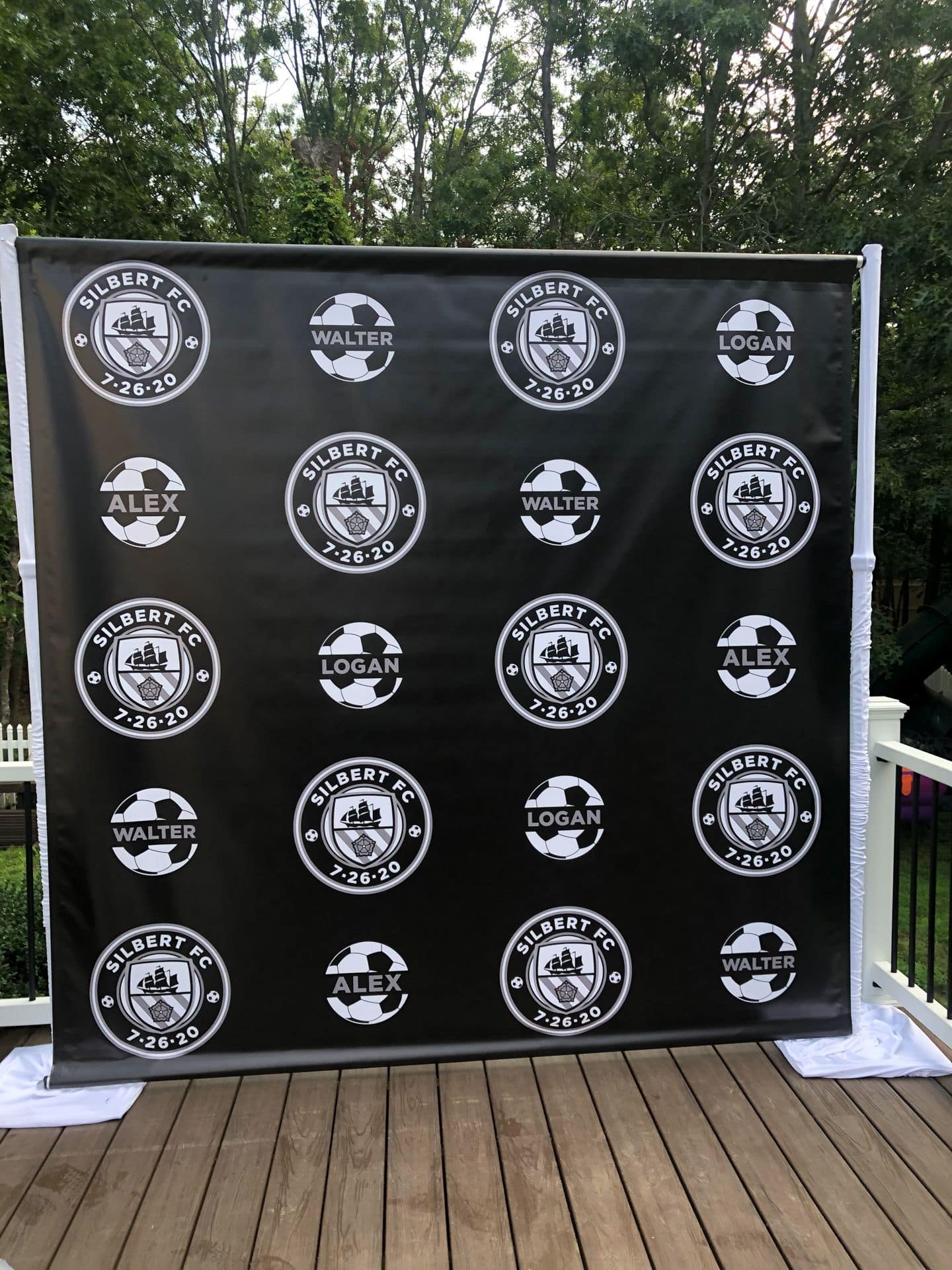 Soccer Logo Step and Repeat for Outdoor Bar Mitzvah