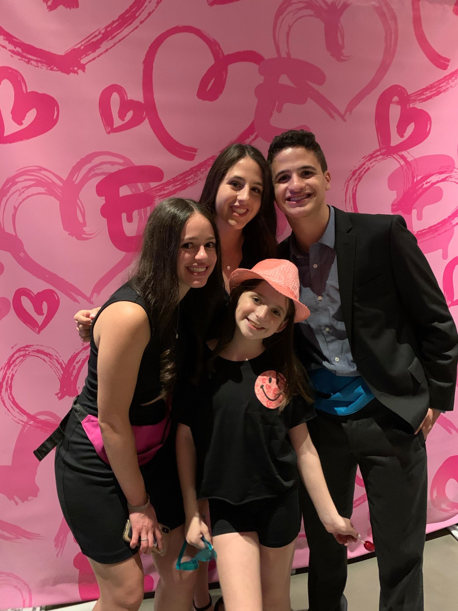 Custom Step and Repeat with Multiple Hearts Photo Op for Bat Mitzvah Decor