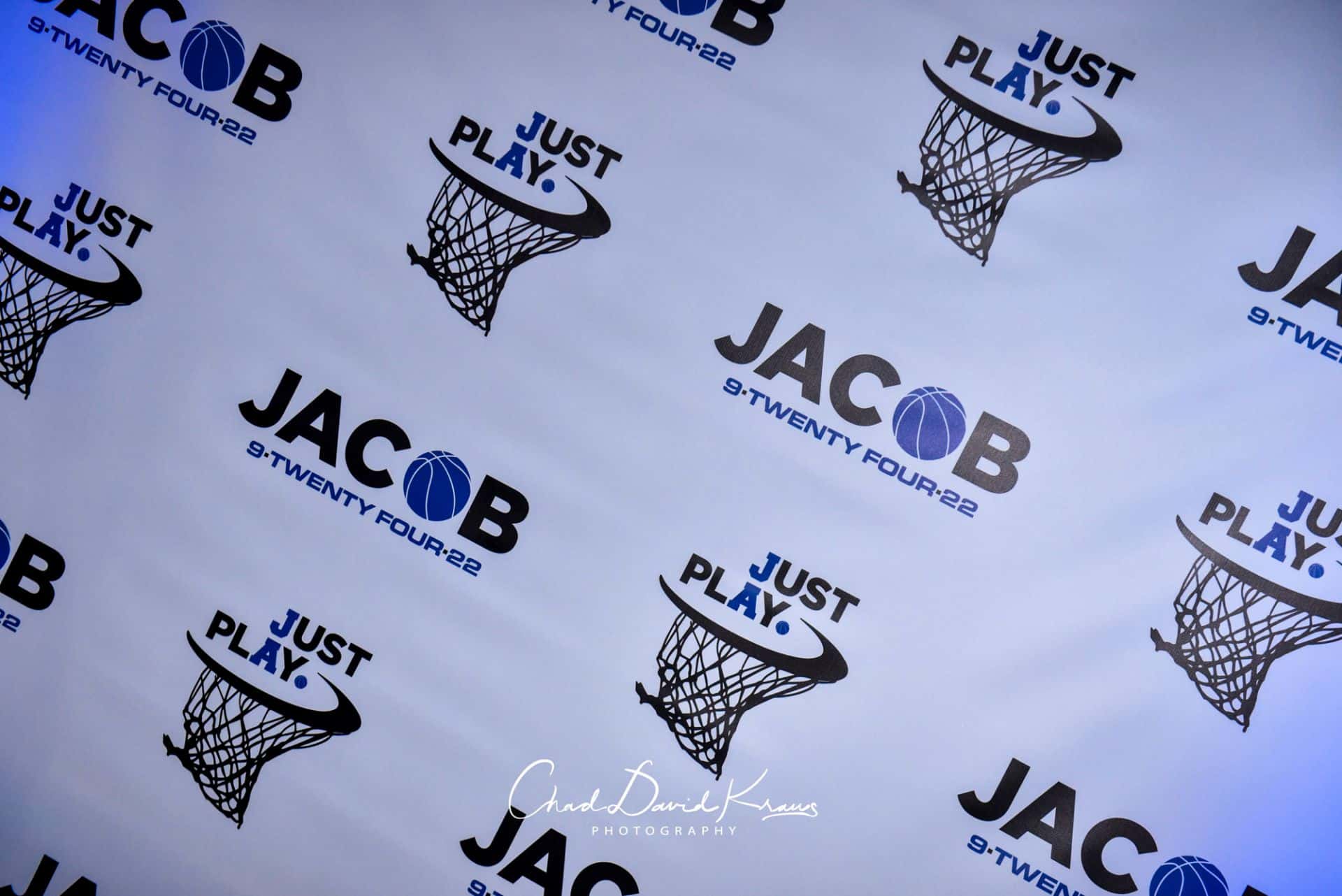 Basketball Themed Step and Repeat with Custom Logos