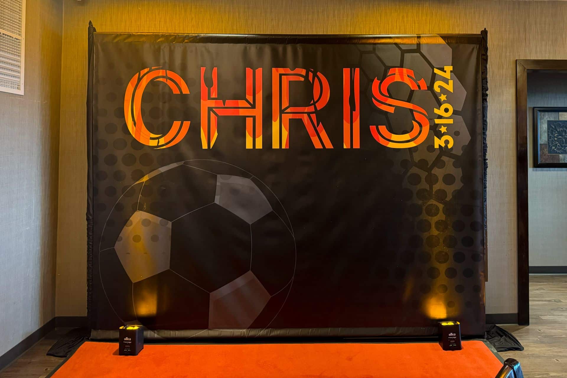 Custom Fire Themed Photo Backdrop