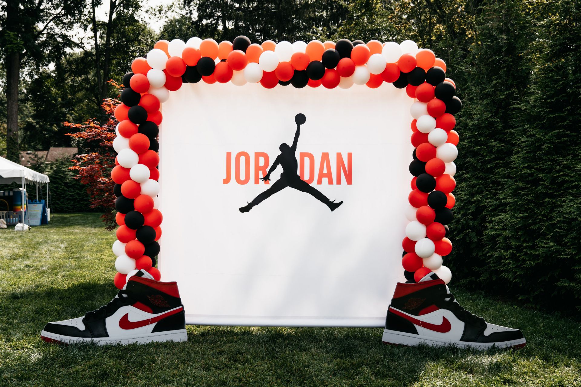 Jordan Themed Custom Step and Repeat for Outdoor Party Decor