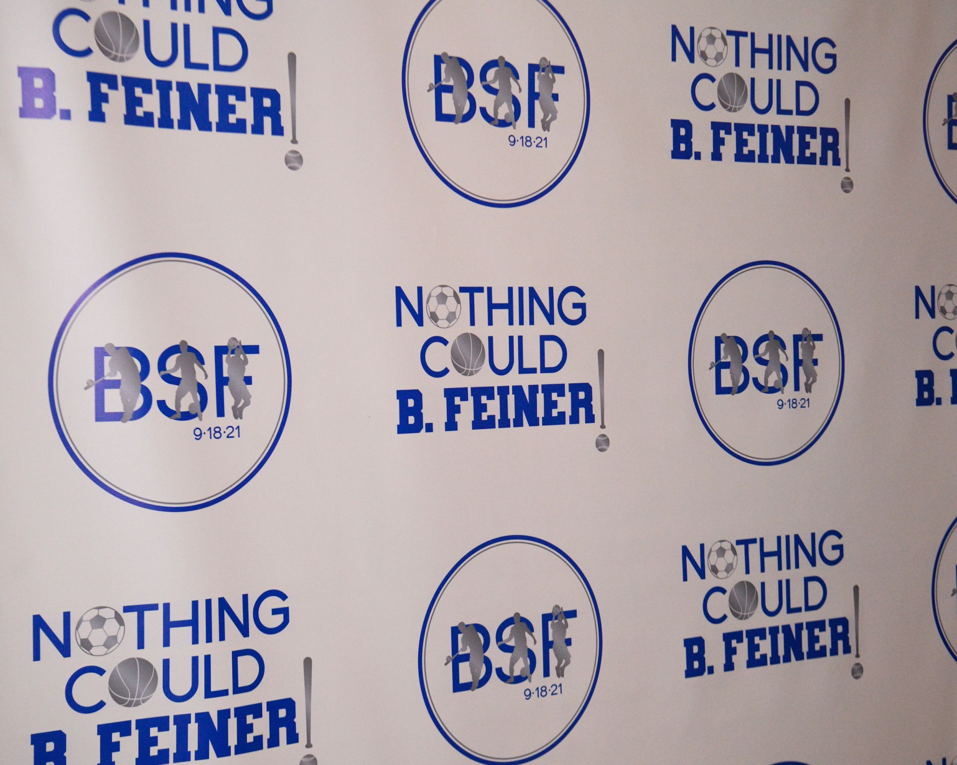 Custom Logo and Slogan Step and Repeat as a Photo Op for Bar Mitzvah
