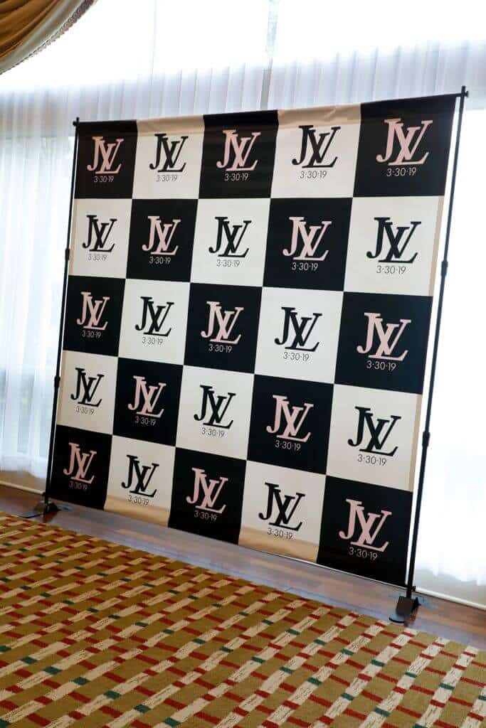 Fashion Themed Step and Repeat with Checkerboard Logo Design