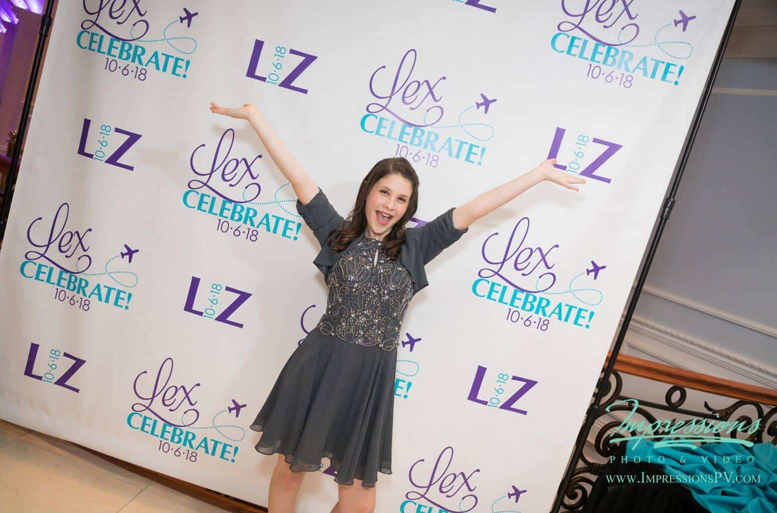 Travel Themed Bat Mitzvah Step and Repeat With Custom Logos