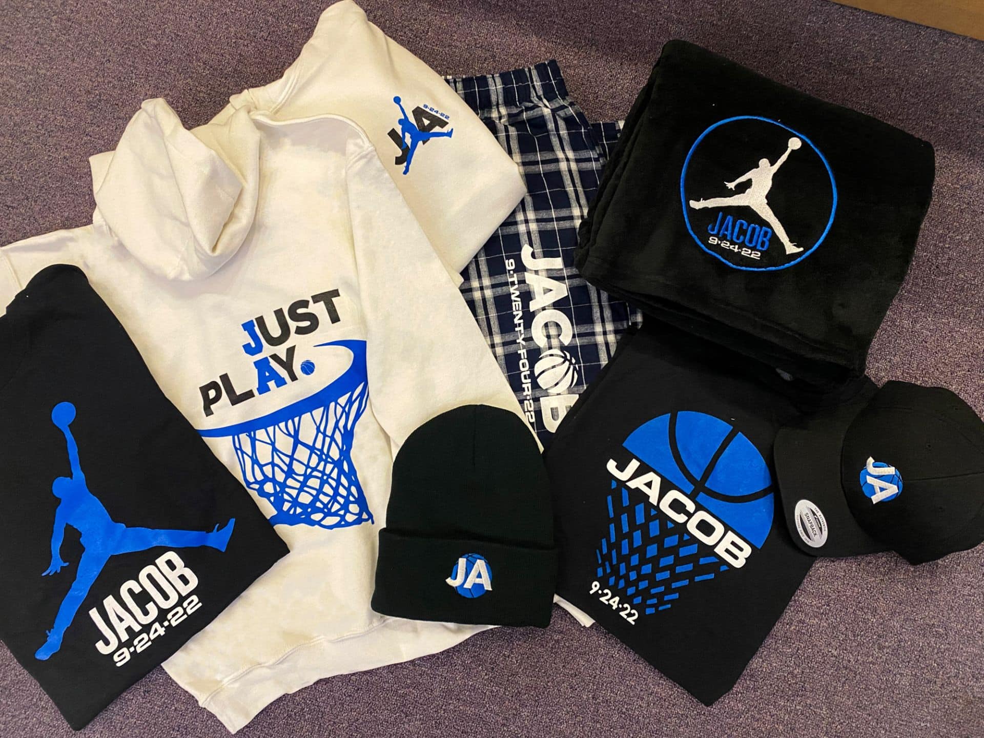 Basketball Themed Bar Mitzvah Swag with Custom Logos
