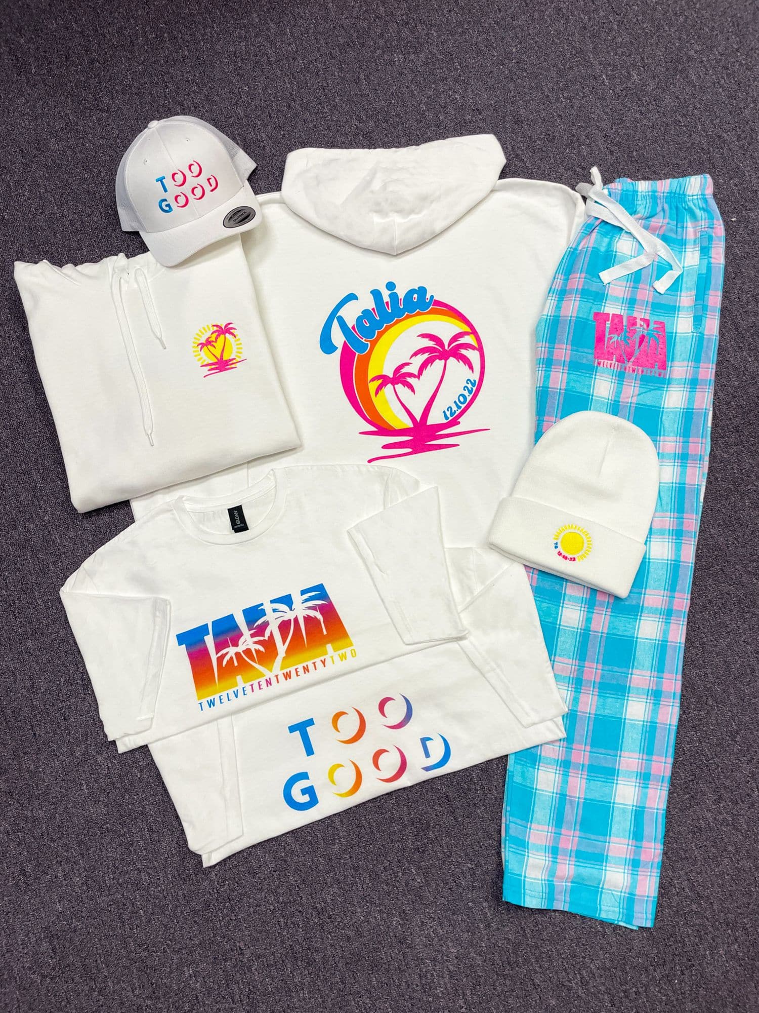 Custom Bat Mitzvah Swag with Beach Themed Logos