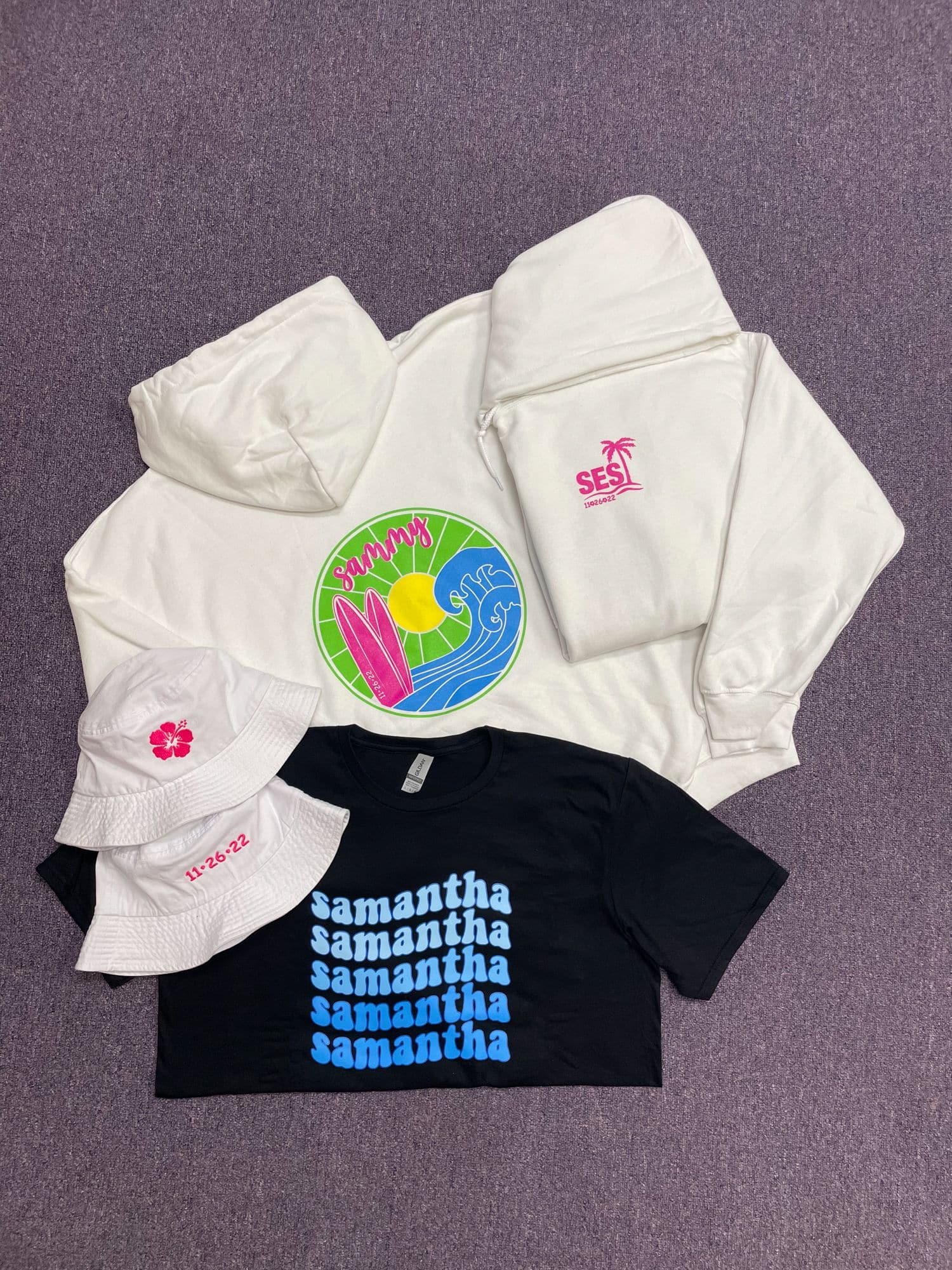 Tropical Themed Bat Mitzvah Swag with Custom Logos